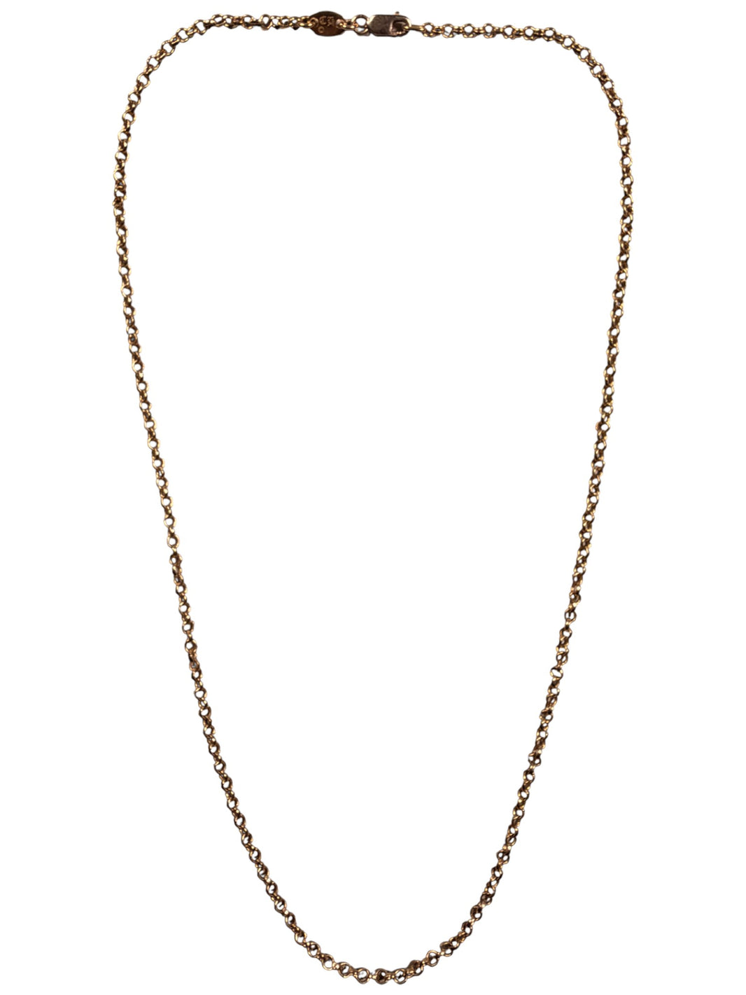 Chrome Hearts 22k Gold Roll Chain Necklace Sterling Silver Hardware