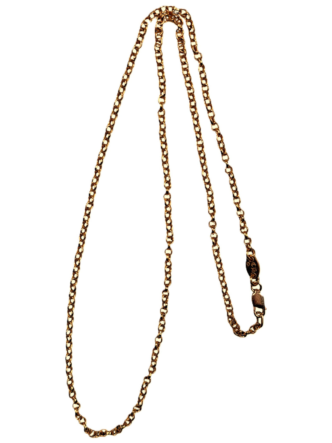 22k Gold Roll Chain Necklace