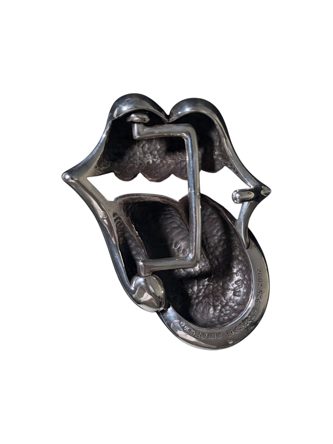 .925 Sterling Silver Sculpted Mouth Tongue Buckle Chrome Hearts 2002