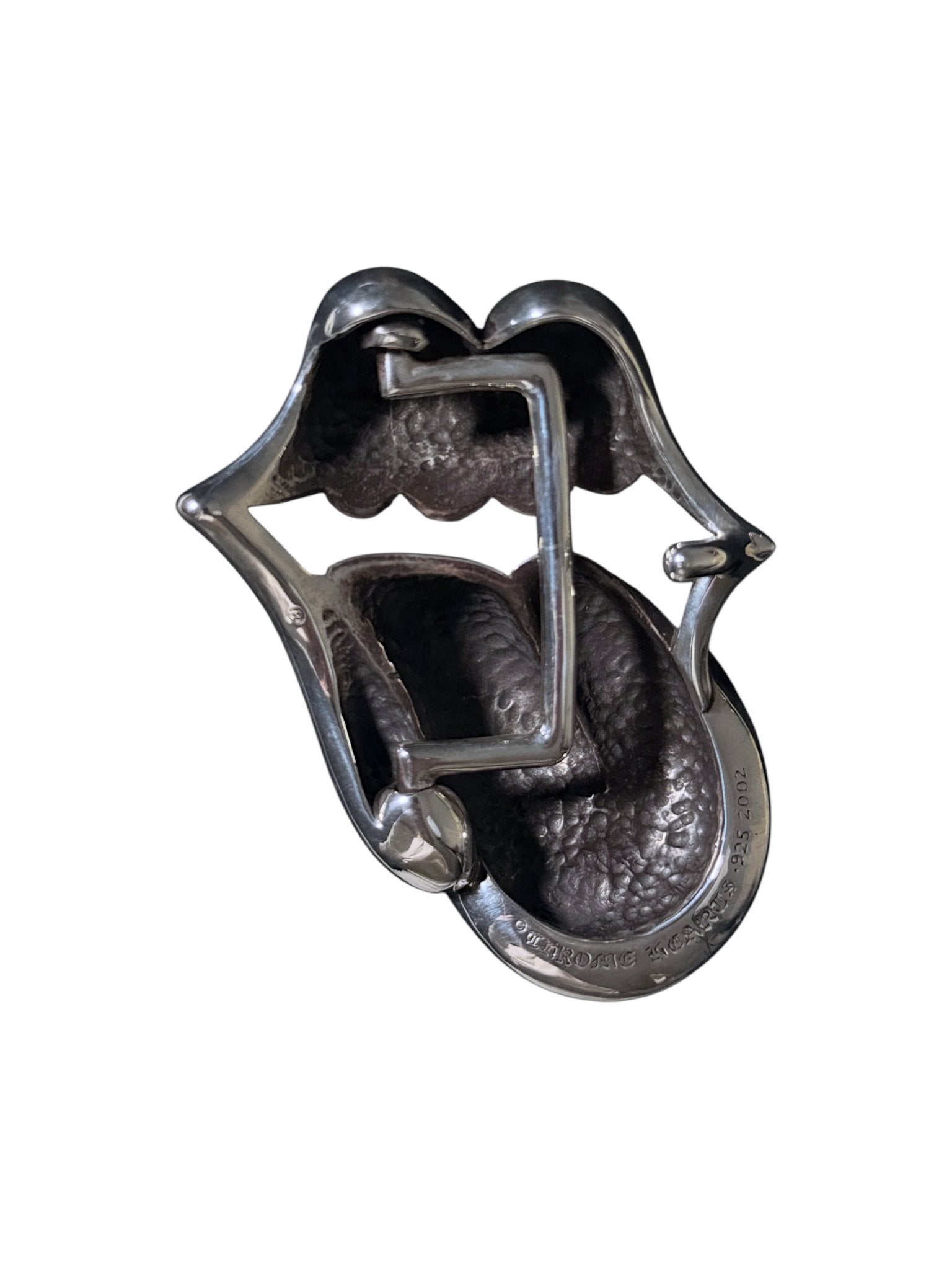 .925 Sterling Silver Sculpted Mouth Tongue Buckle Chrome Hearts 2002