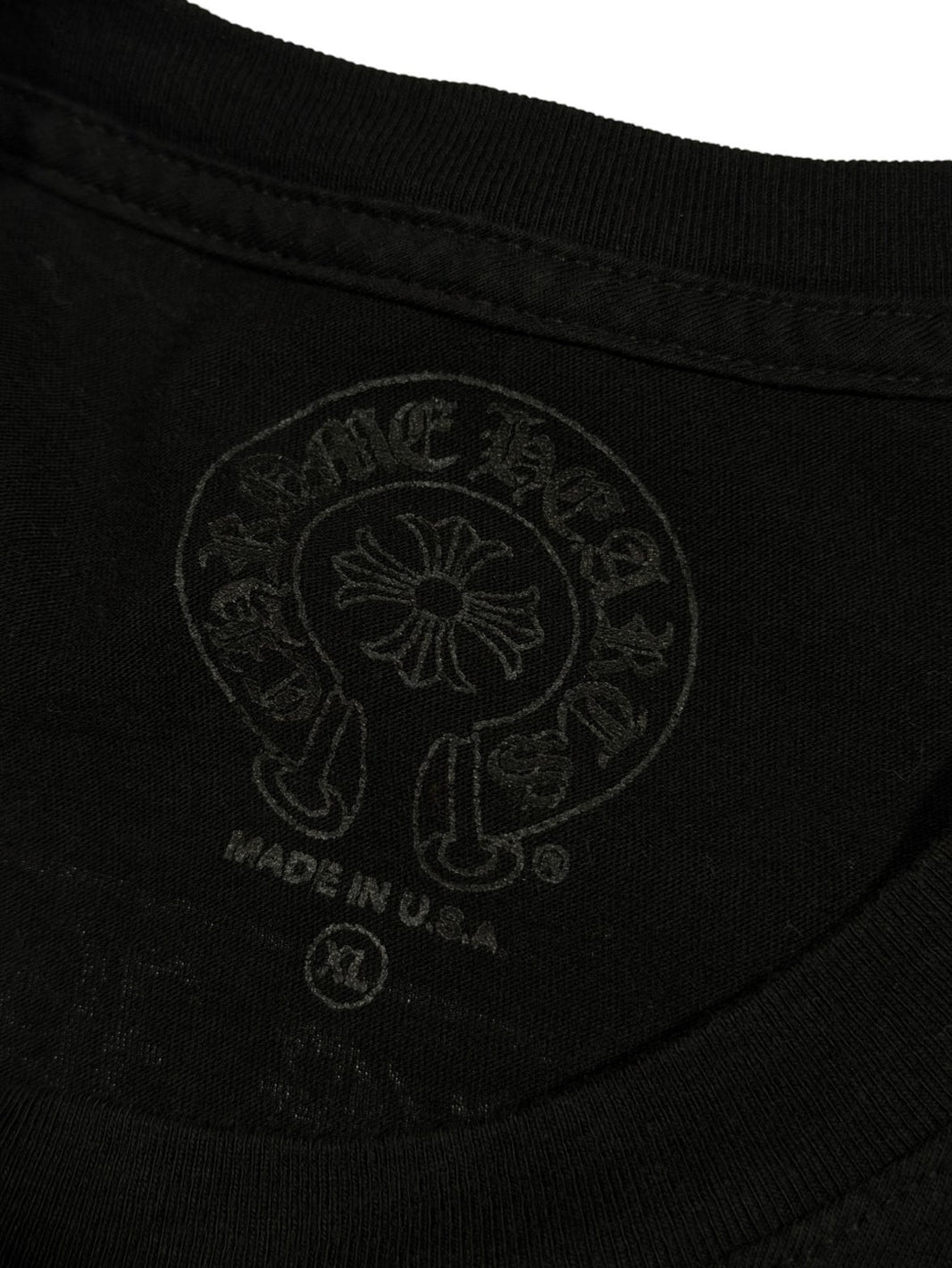 Scroll Logo Graphic Sleeve Hem CH Black Cotton Tee