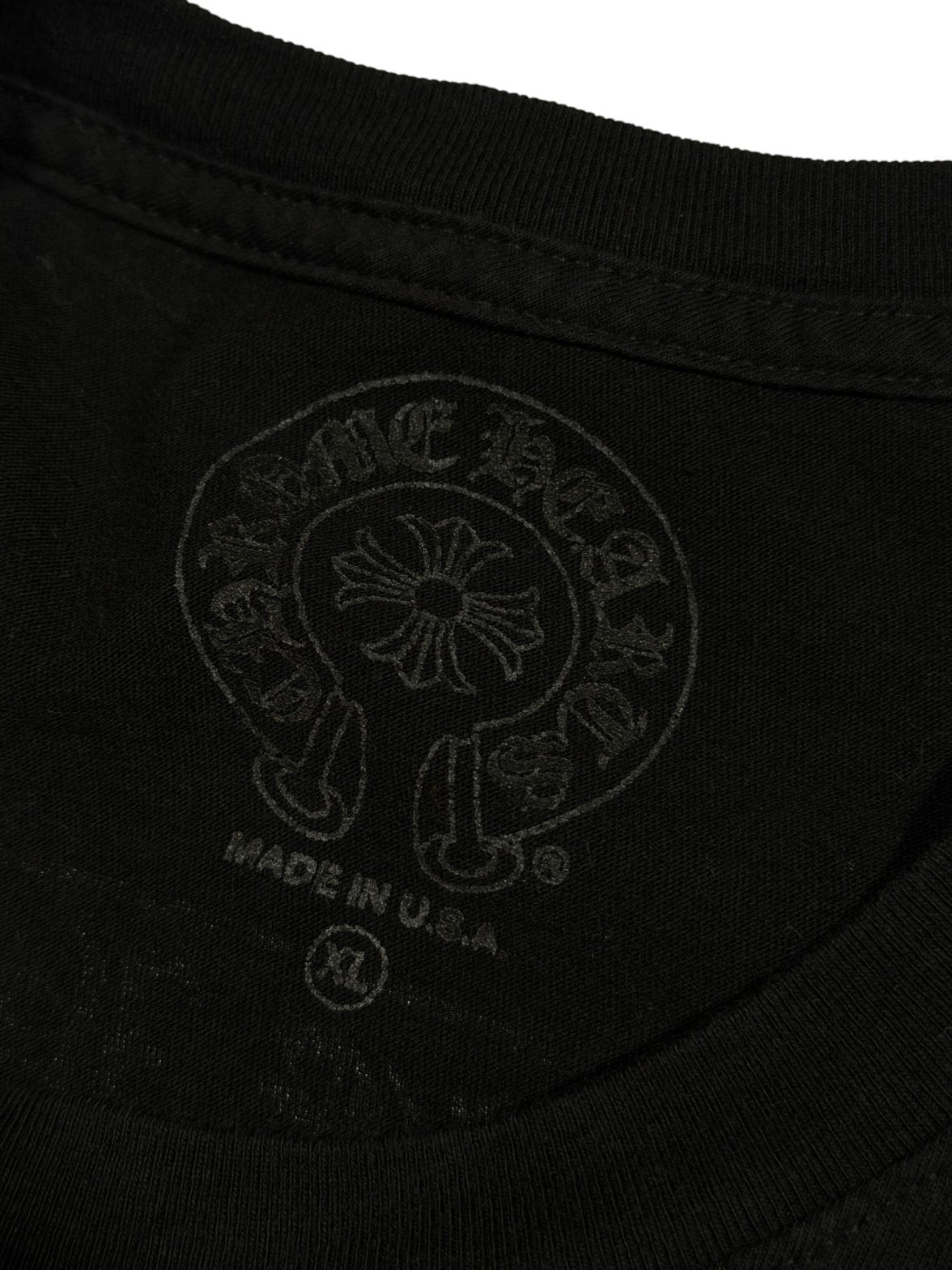 Scroll Logo Graphic Sleeve Hem CH Black Cotton Tee