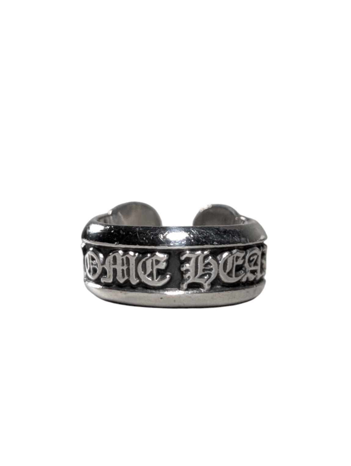 Silver Scroll Logo Ring