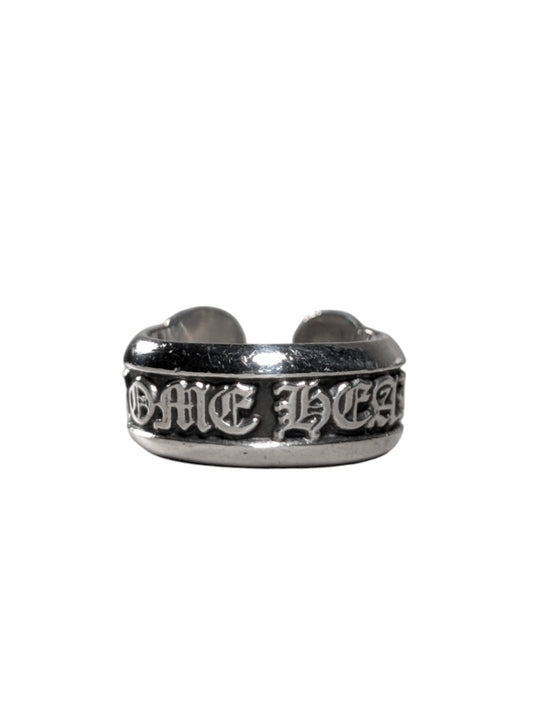 Chrome Hearts Silver Scroll Logo Ring Authentic Rings