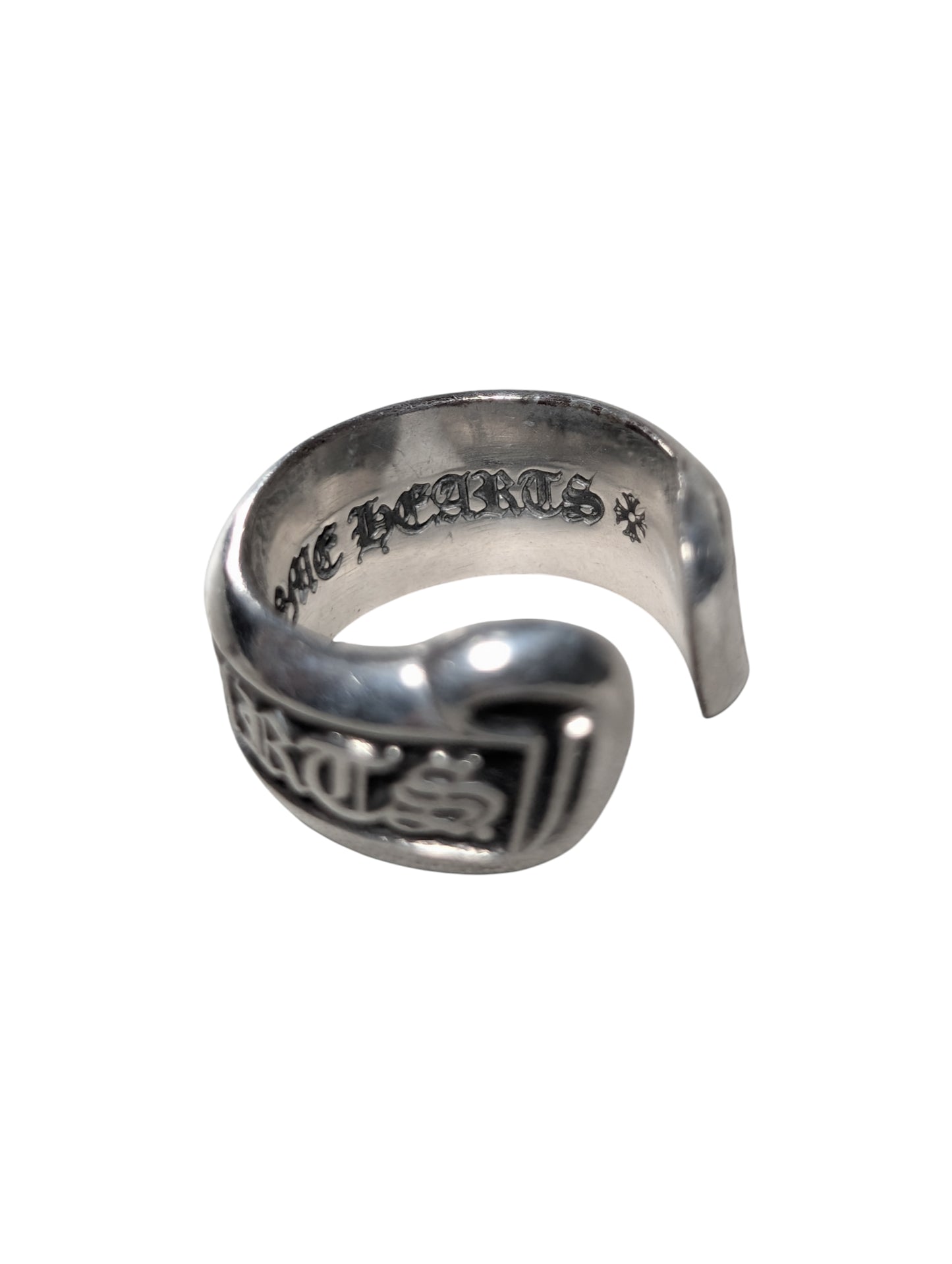 Silver Scroll Logo Ring