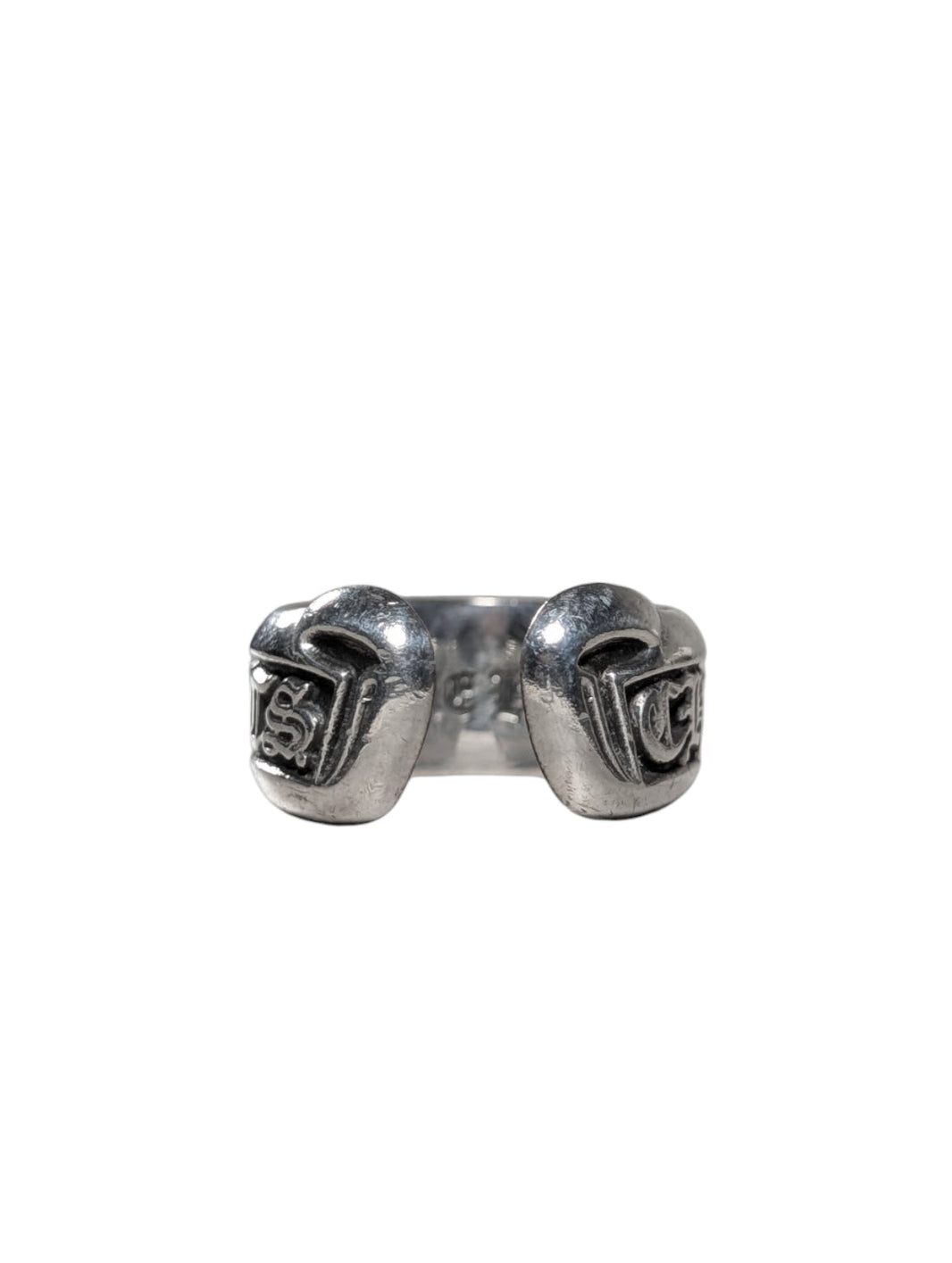 Chrome Hearts Silver Scroll Logo Ring Sterling Silver Hardware