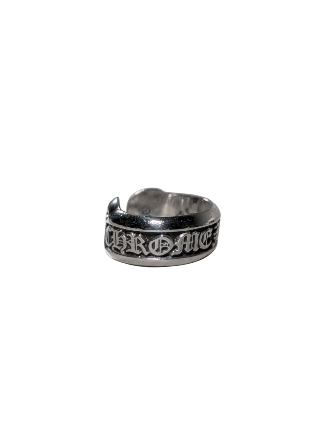 Chrome Hearts Silver Scroll Logo Ring Verified YP Collective