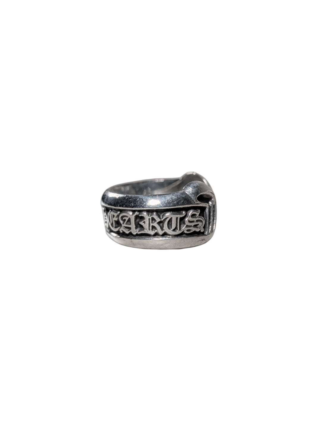 Chrome Hearts Silver Scroll Logo Ring Archival