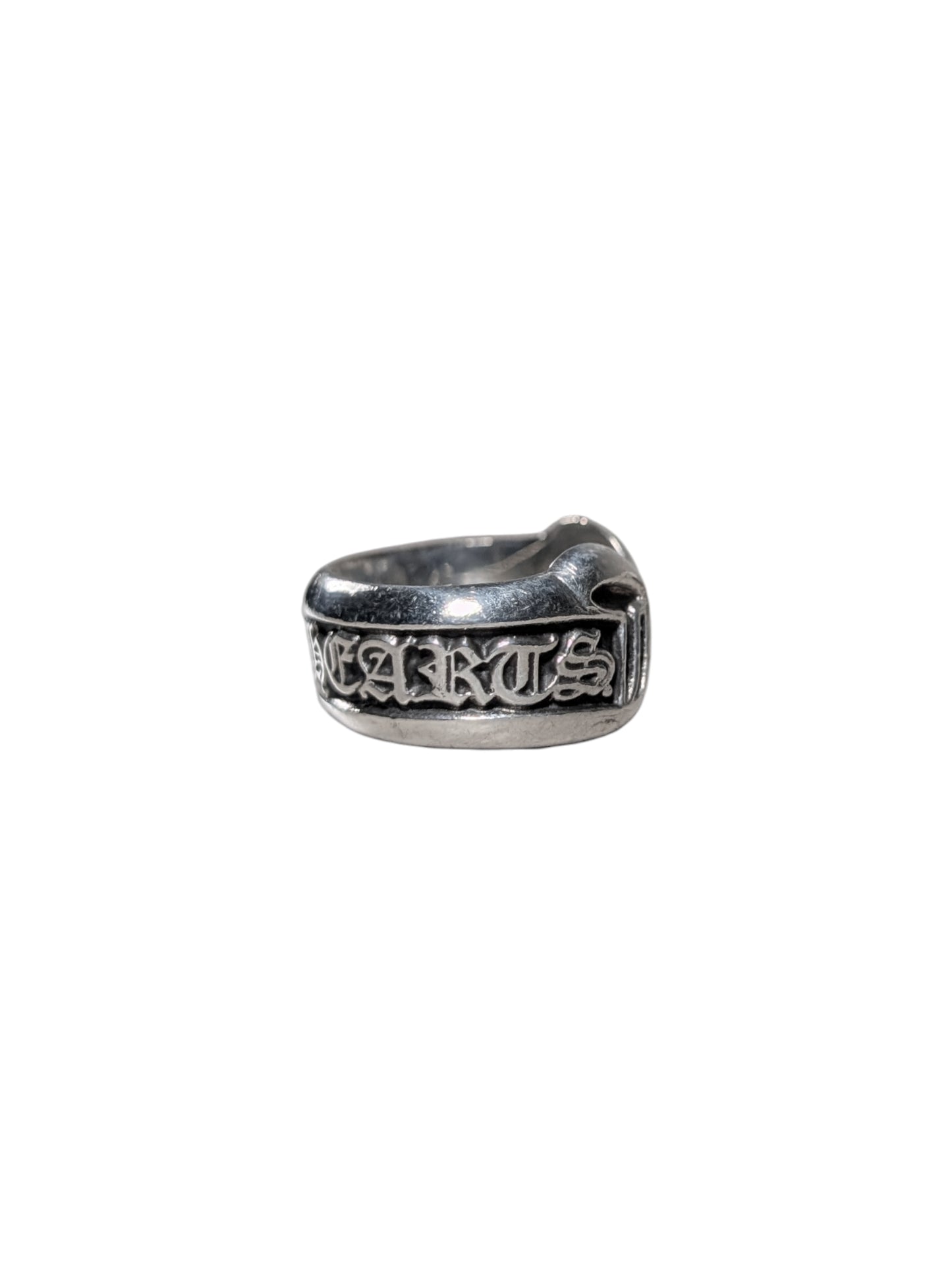Silver Scroll Logo Ring