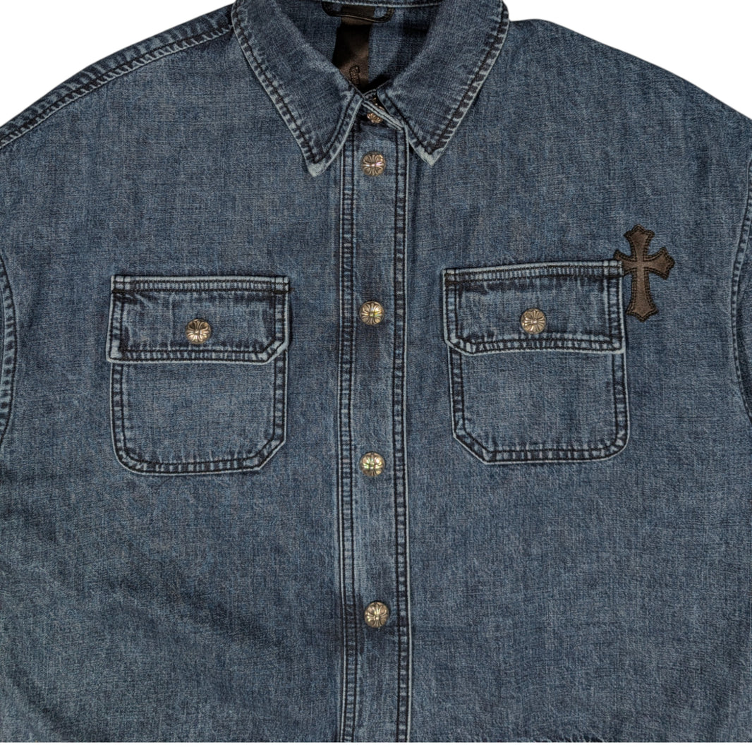 Chrome Hearts Women's Cross Patch Denim Shirt Archival