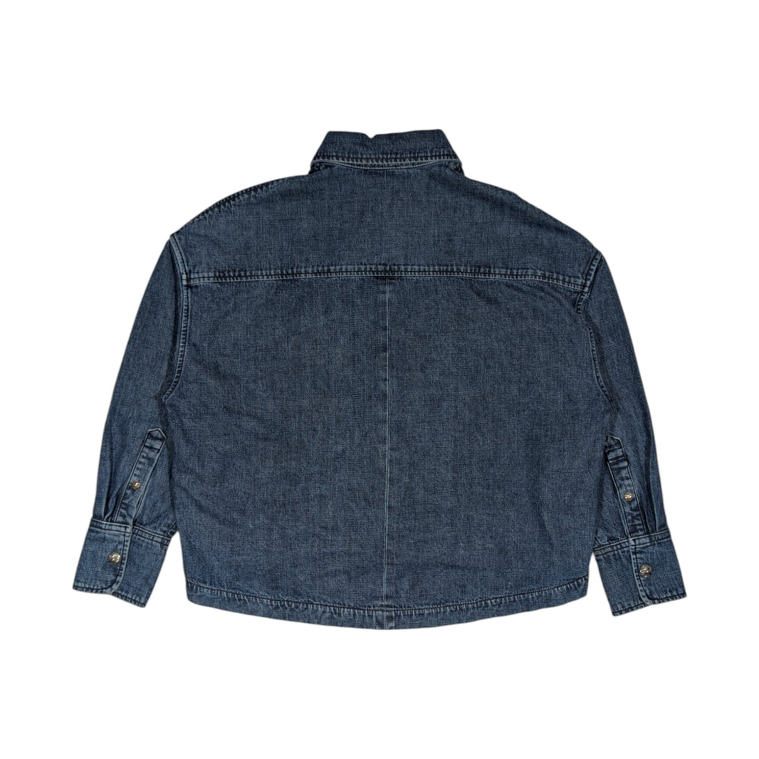 Chrome Hearts Women's Cross Patch Denim Shirt Sterling Silver Hardware