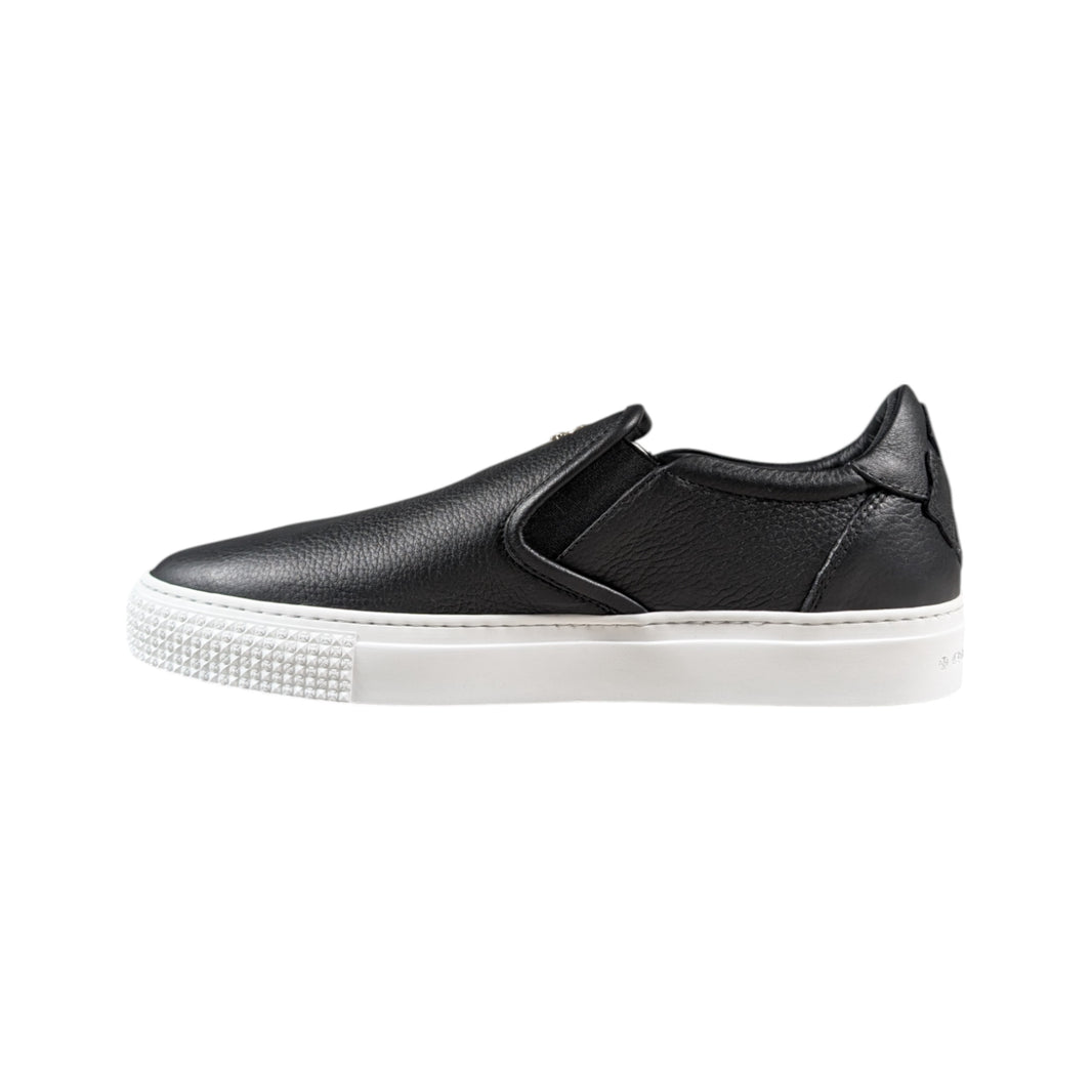 Chrome Hearts CH Leather Slip On Sneakers Sterling Silver Hardware