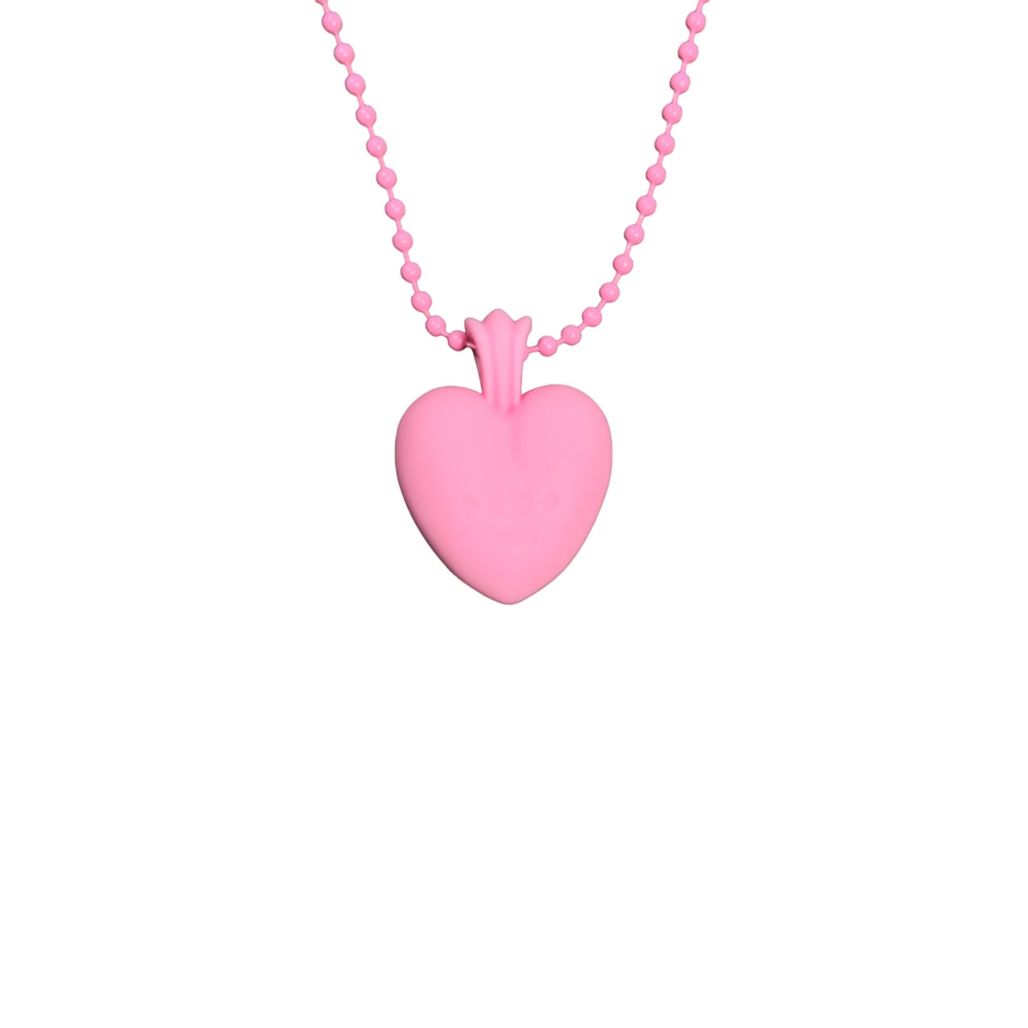 Pink Silichrome Floral Heart Necklace