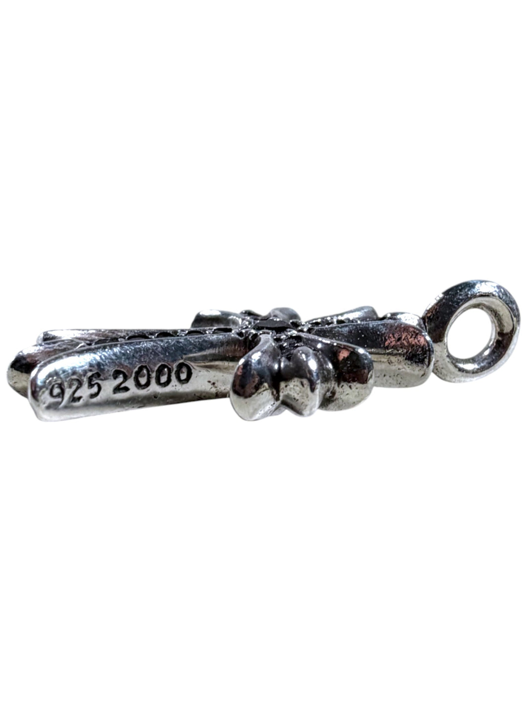 Chrome Hearts Tiny Cross Fat Pendant Pave Black Diamond Archival