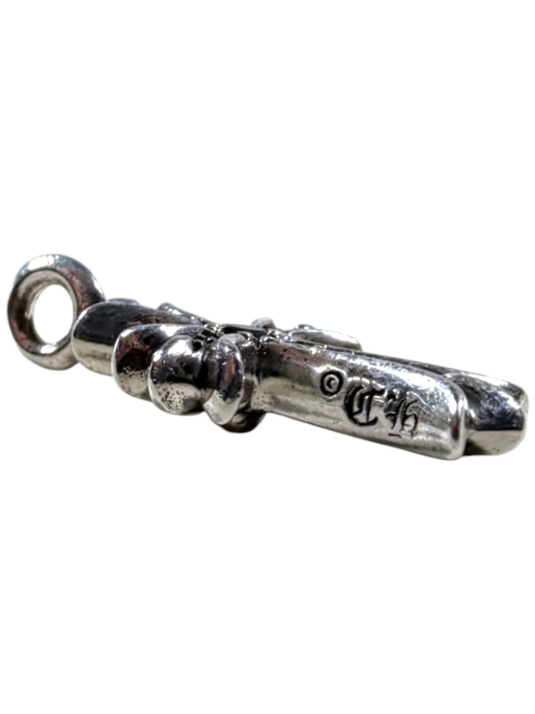 Chrome Hearts Tiny Cross Fat Pendant Pave Black Diamond Authenticated Designer