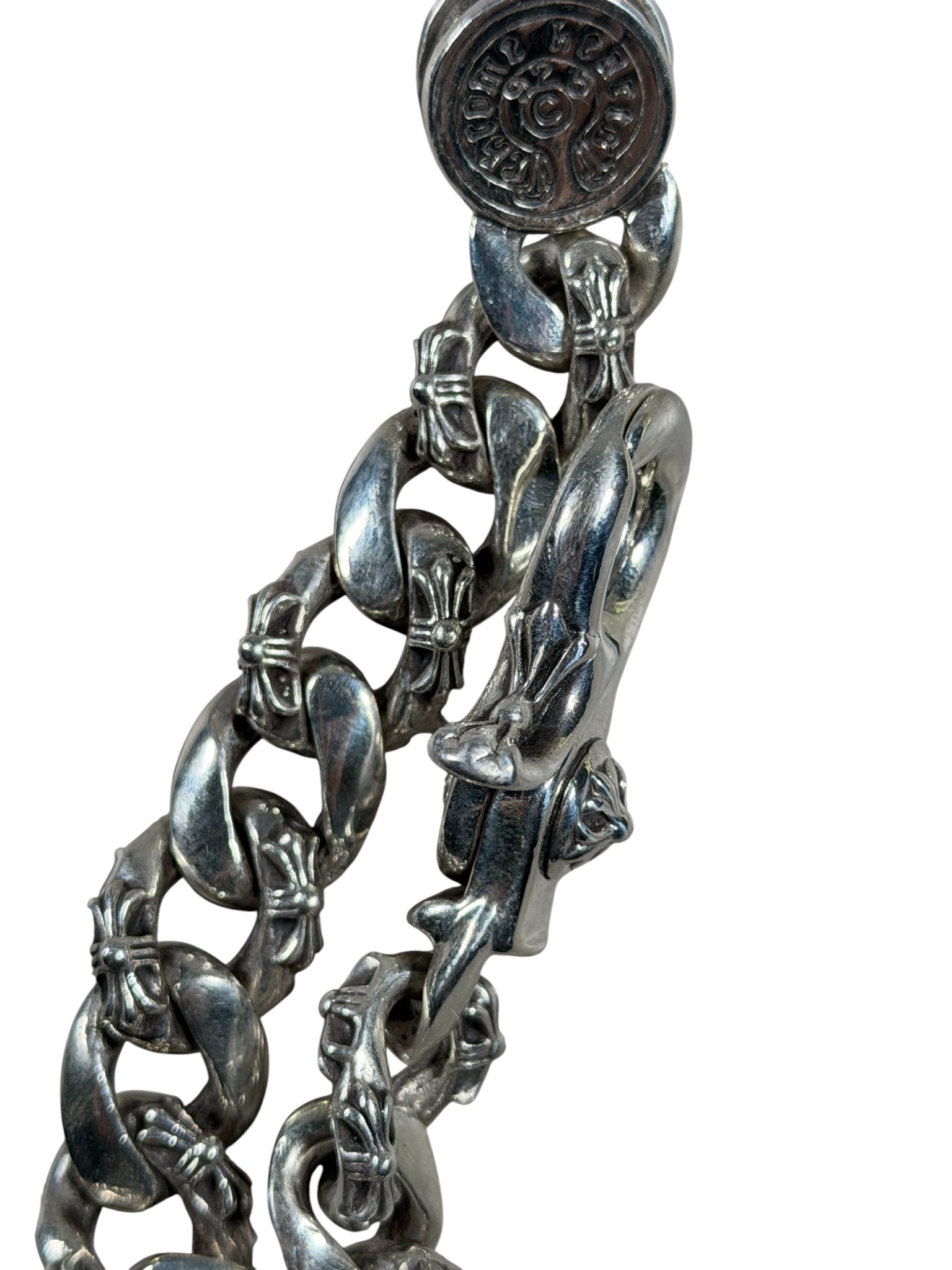 Chrome Hearts Fancy Link Bracelet Silver Authenticated Designer