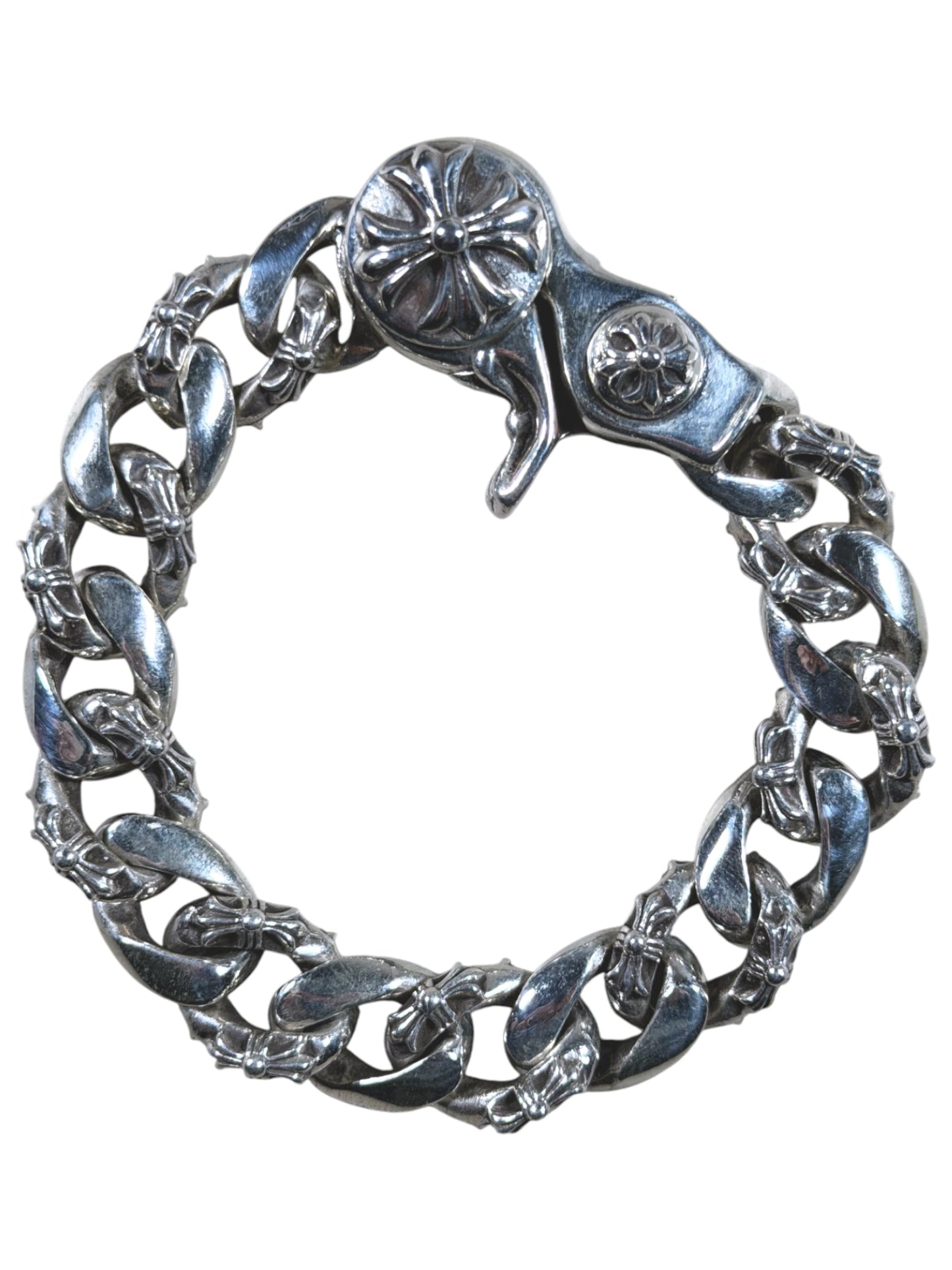 Chrome Hearts Fancy Link Bracelet Silver Authentic Bracelets