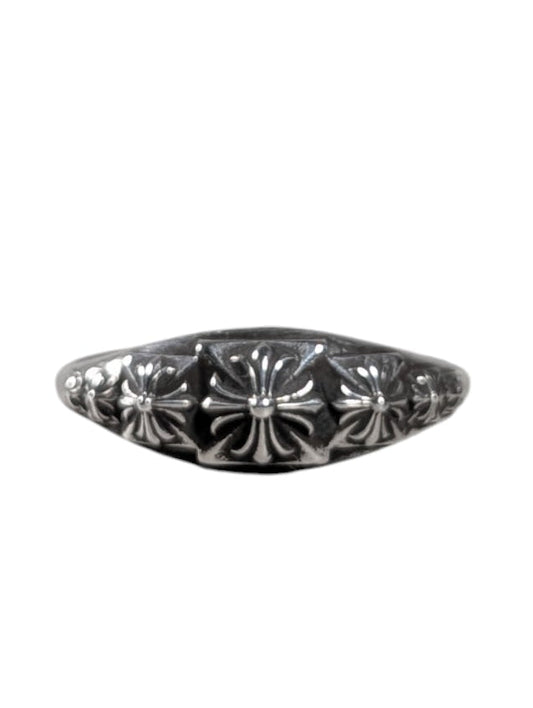Chrome Hearts Silver Tiny Pyramid CH Plus Ring Authentic Rings