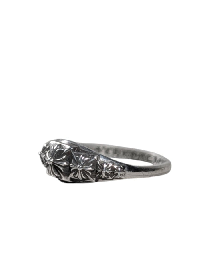 Chrome Hearts Silver Tiny Pyramid CH Plus Ring Verified YP Collective