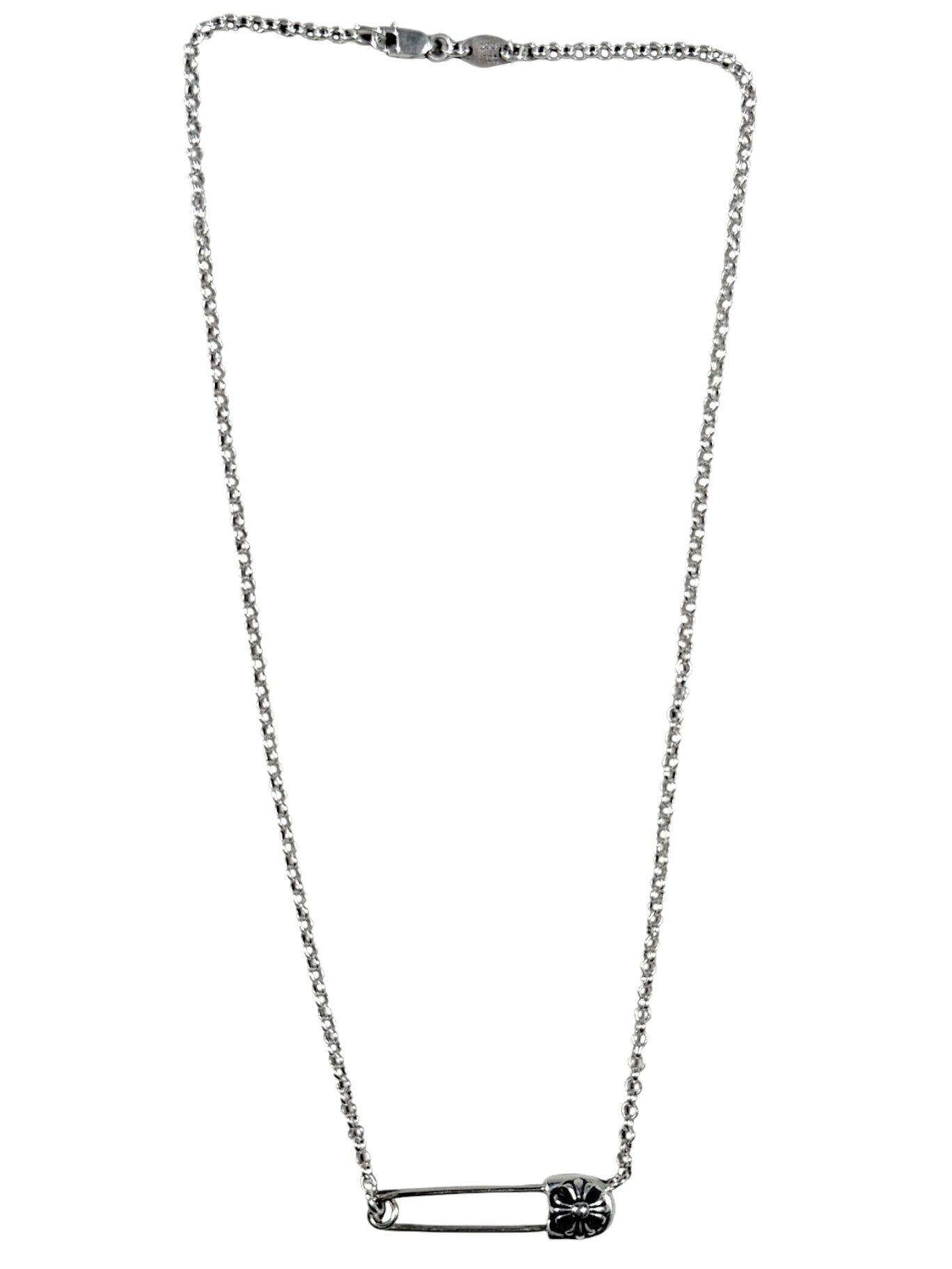Chrome Hearts Safety Pin Roll Chain Necklace Silver Authentic Necklaces