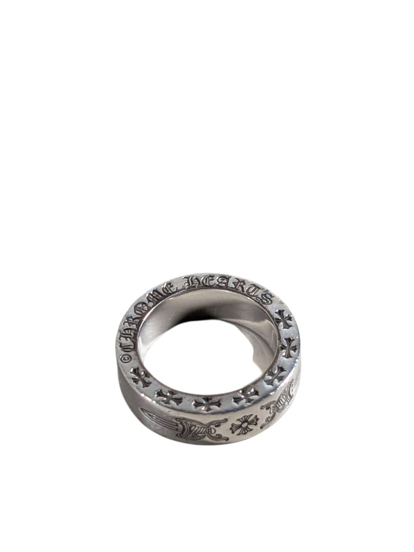 Chrome Hearts Silver Double Dagger Spacer Ring 6MM Authenticated Designer