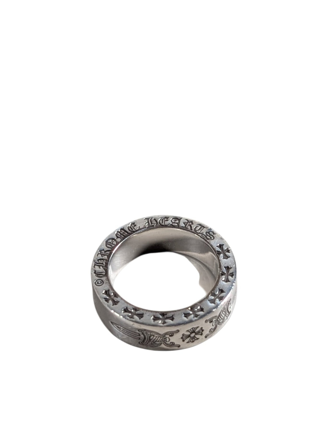 Chrome Hearts Silver Double Dagger Spacer Ring 6MM Authenticated Designer