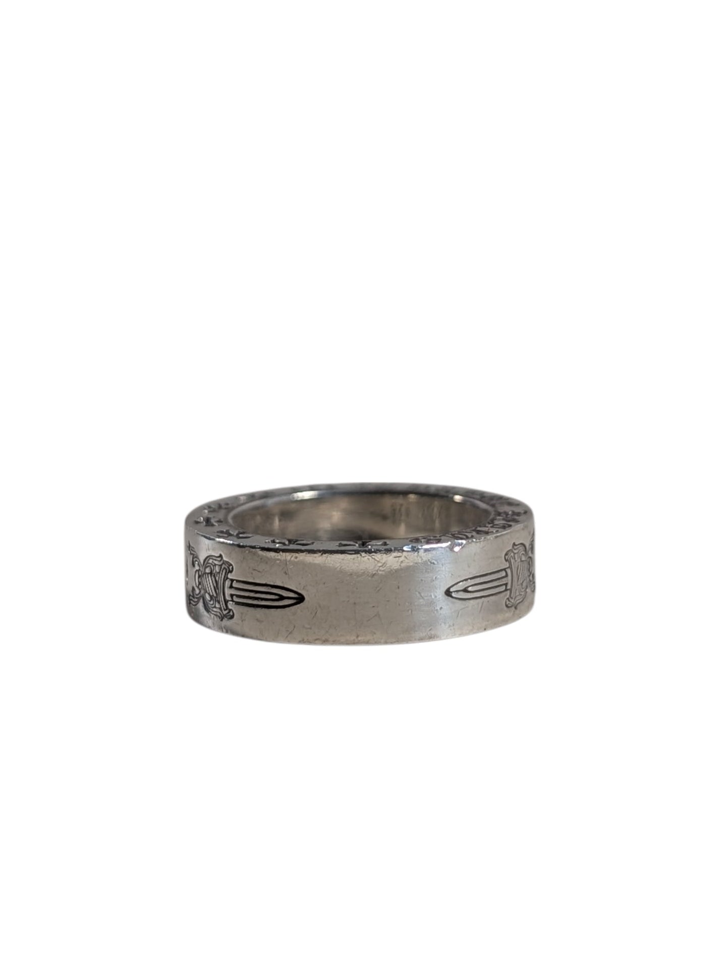 Chrome Hearts Silver Double Dagger Spacer Ring 6MM Sterling Silver Hardware
