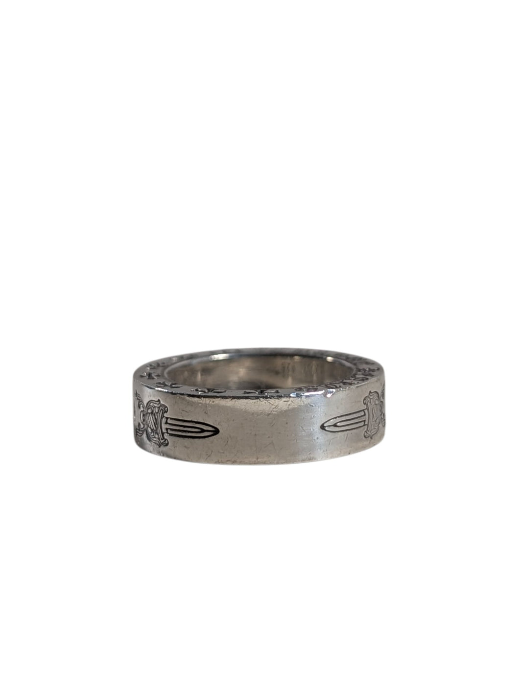 Chrome Hearts Silver Double Dagger Spacer Ring 6MM Sterling Silver Hardware