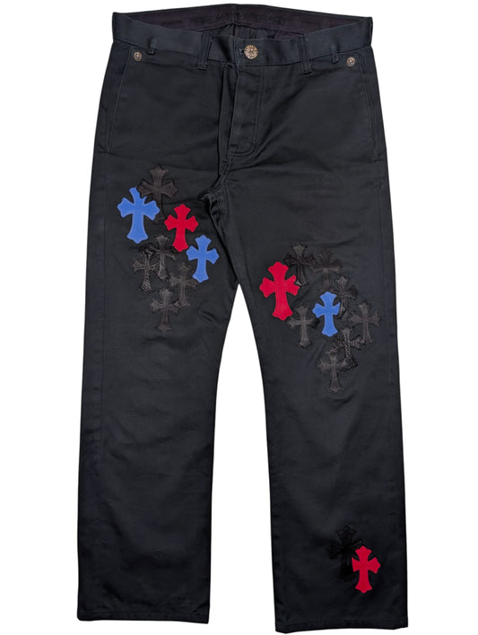 Chrome Hearts Spider Man Cross Patch Chino Pants Red & Blue Authentic Pants