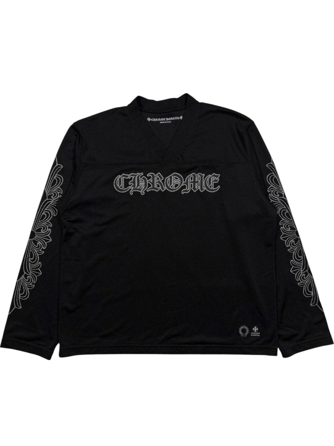 Chrome Hearts Stadium Warm Up Jersey Black Mesh Long Sleeve