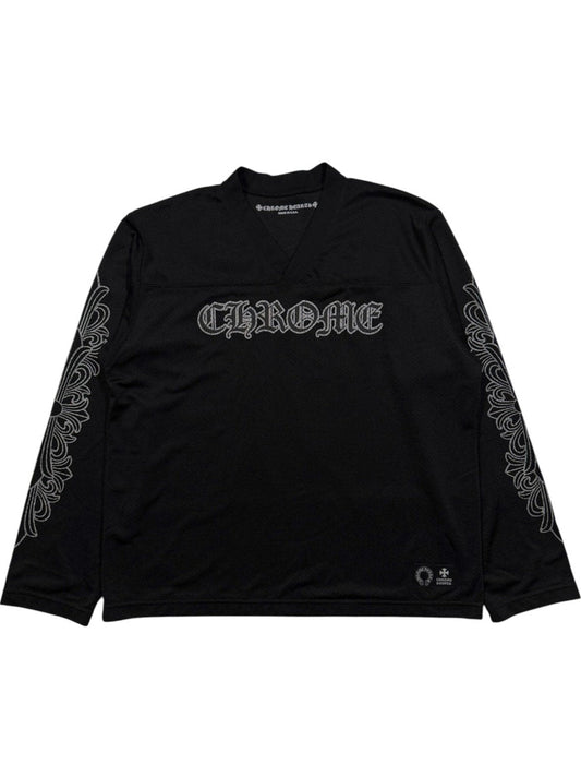 Chrome Hearts Stadium Warm Up Jersey Black Mesh Long Sleeve