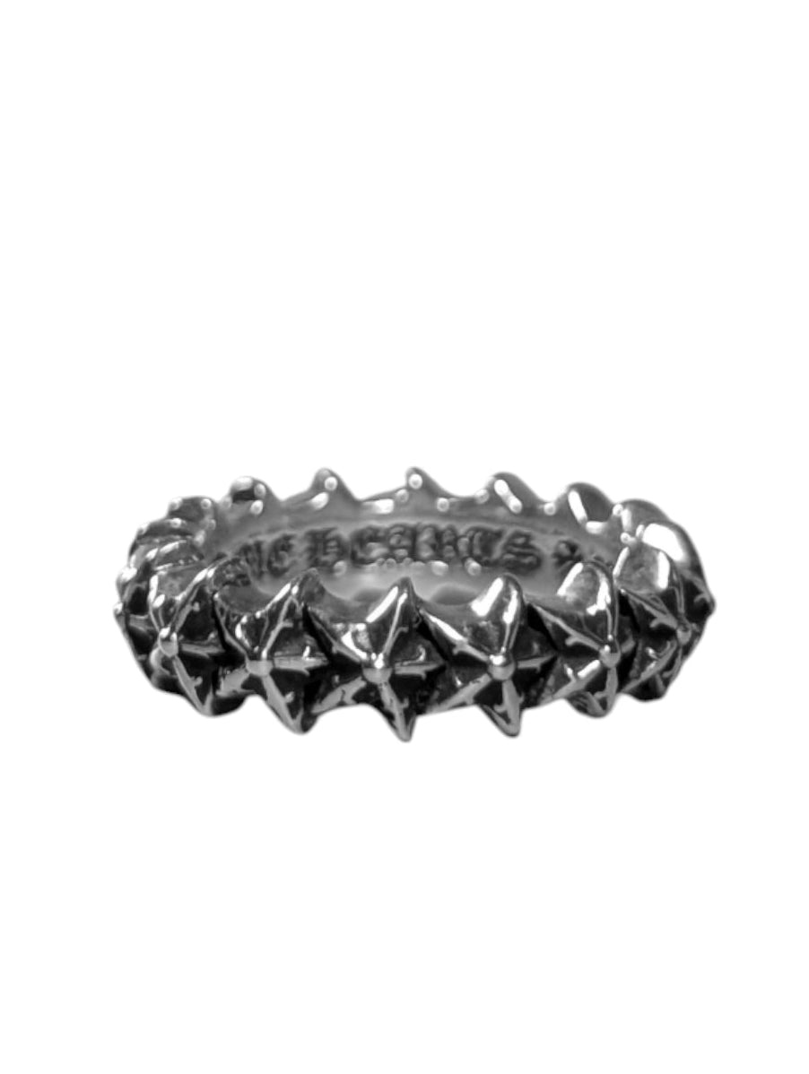 Chrome Hearts Silver Tiny Star Band Ring Sterling Silver Hardware