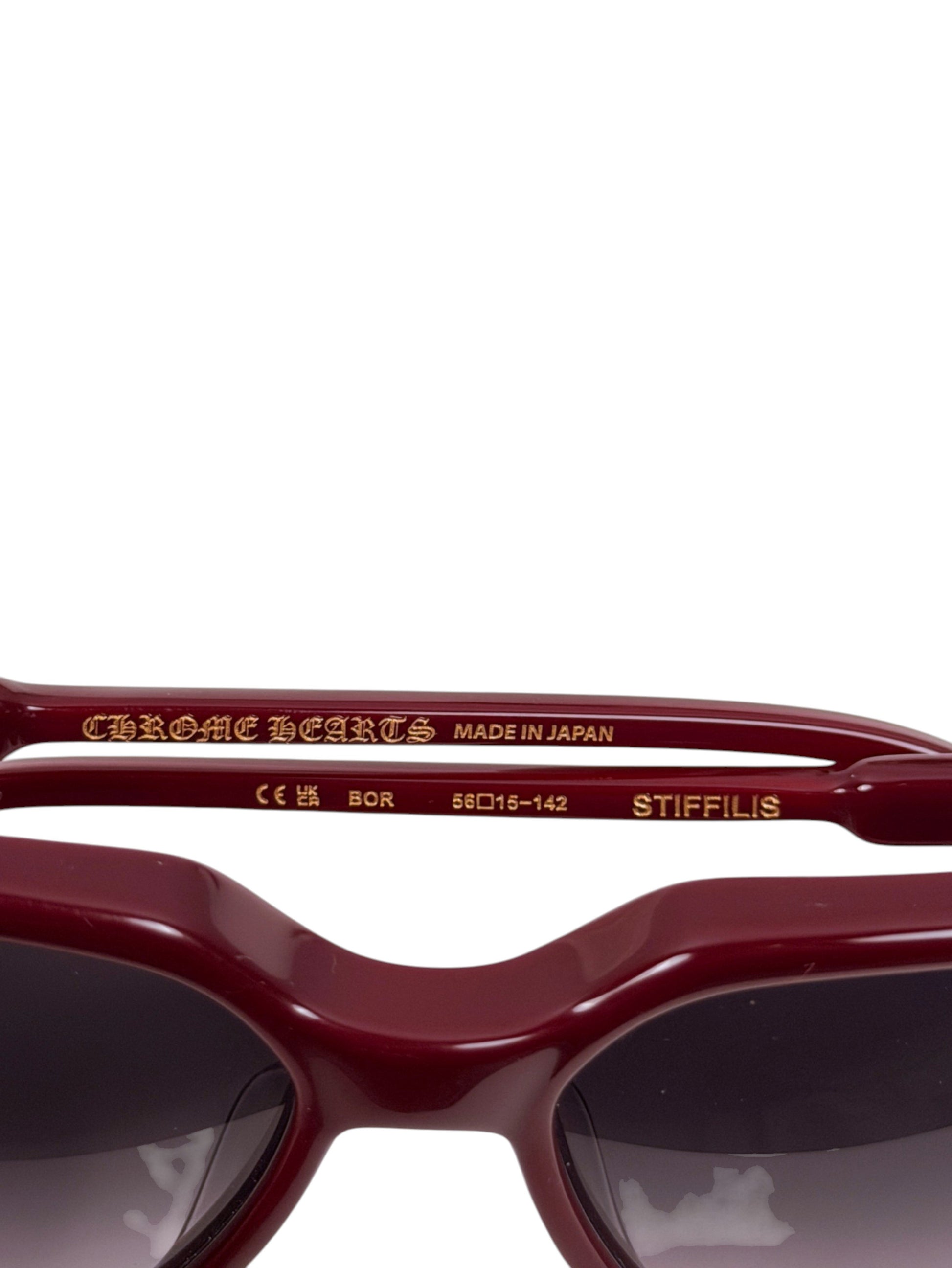 Chrome Hearts Stiffilis Engraving Burgundy Acetate Eyewear