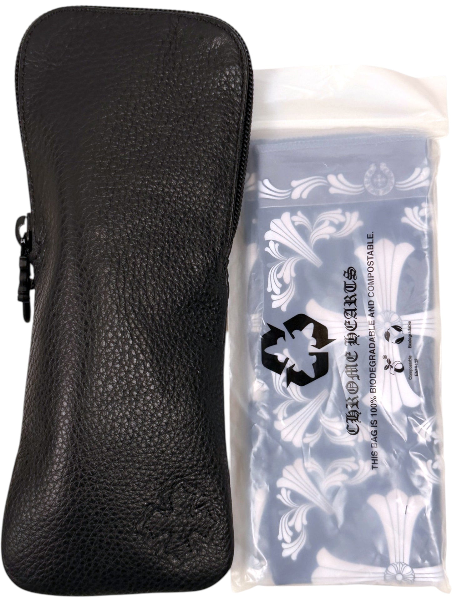 Chrome Hearts Leather Case and Biodegradable Pouch Sunglasses