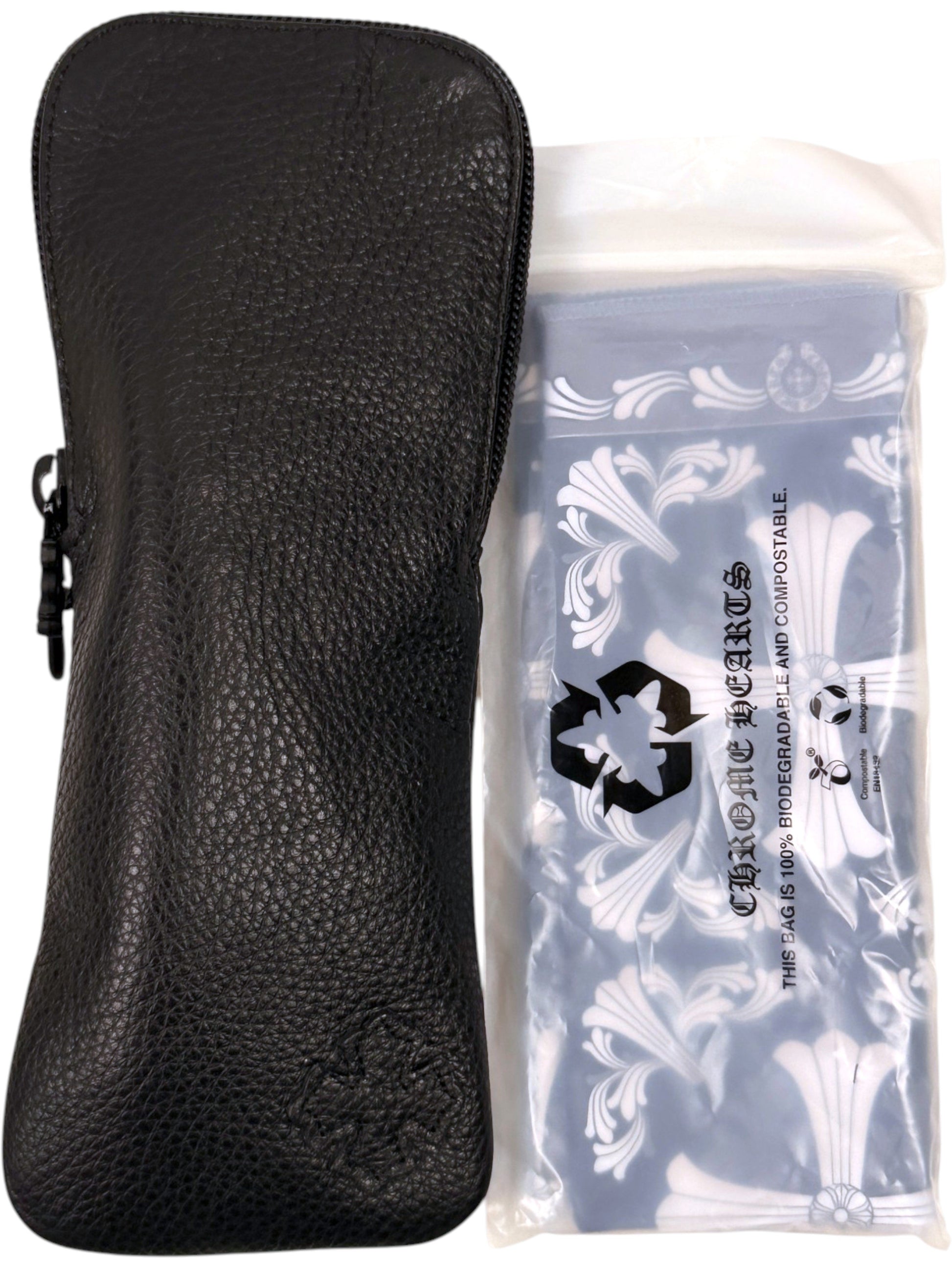 Chrome Hearts Leather Case and Biodegradable Pouch Sunglasses
