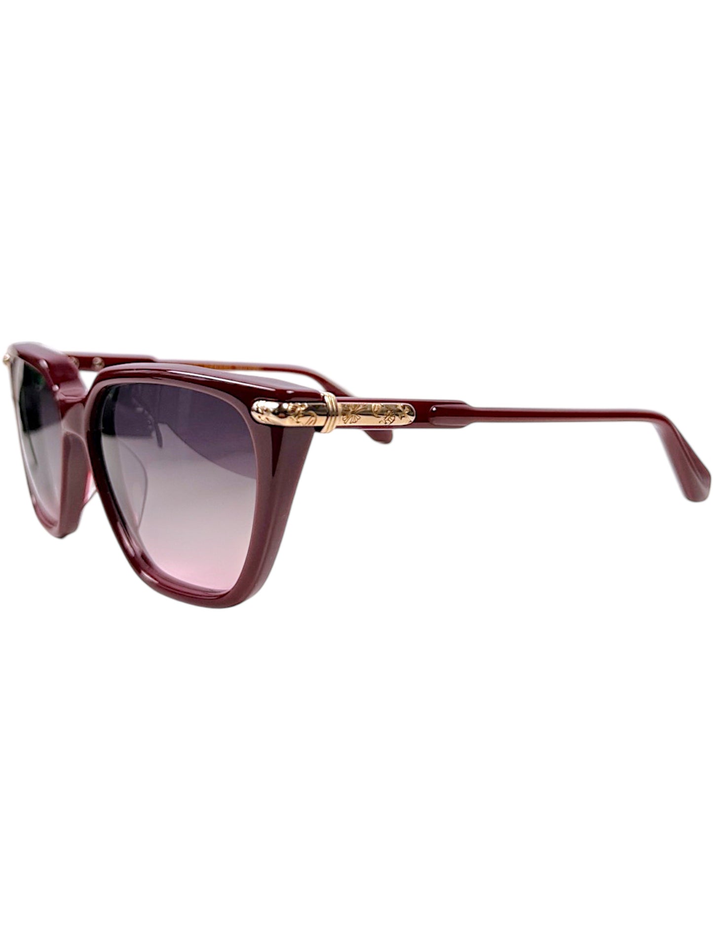 Gold Floral Cross Temple on Chrome Hearts Stiffilis Sunglasses