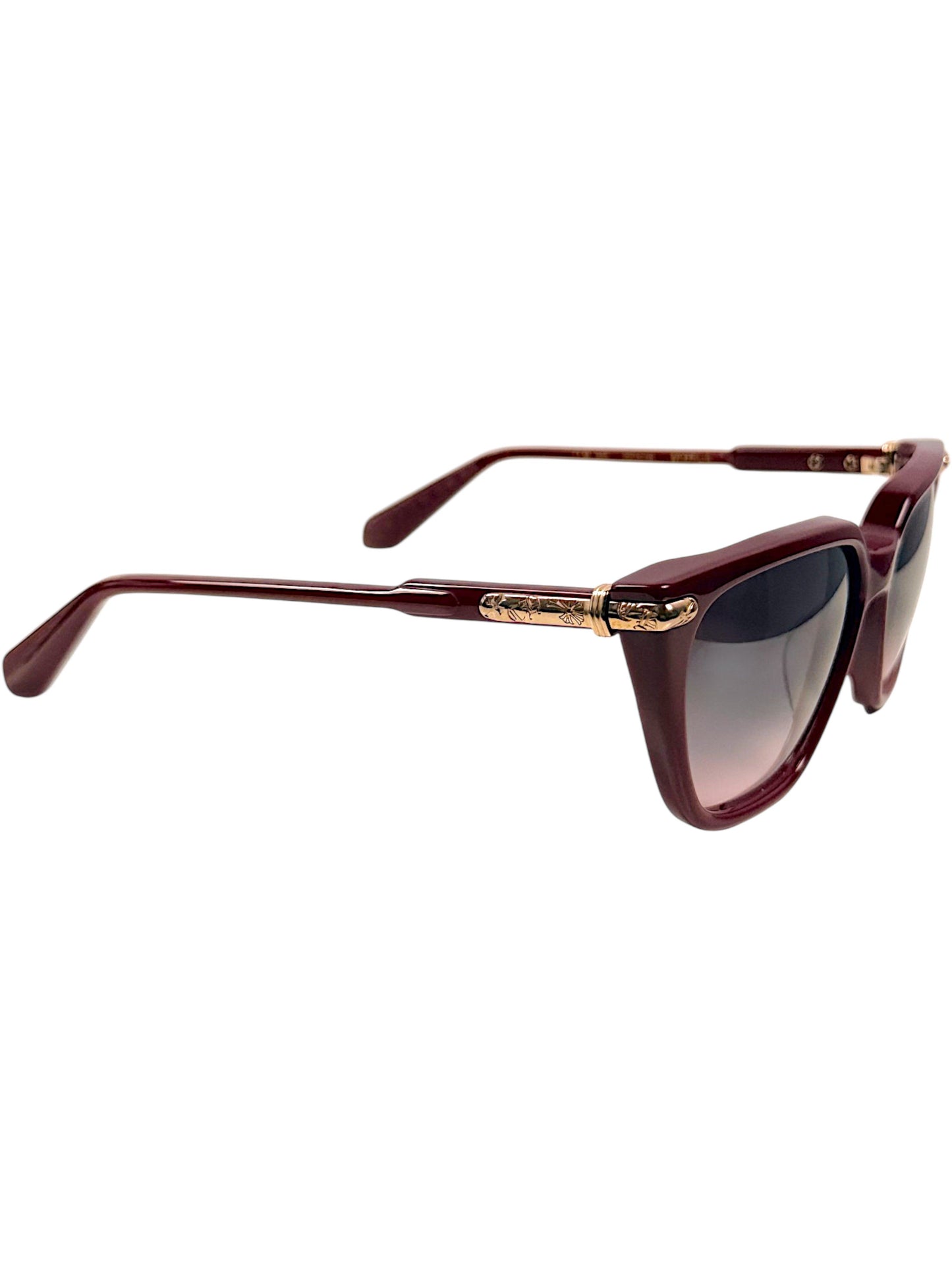 Chrome Hearts Stiffilis Gold Cross Temple Burgundy Frame