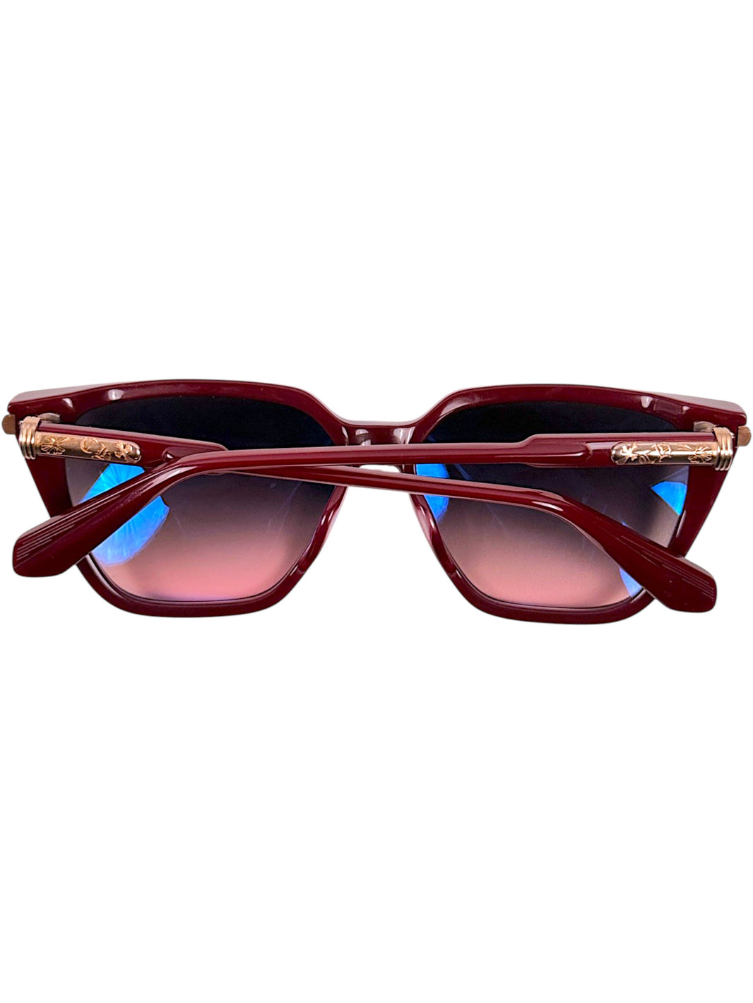 Chrome Hearts Gradient Lens Sunglasses Gold Cross Temple