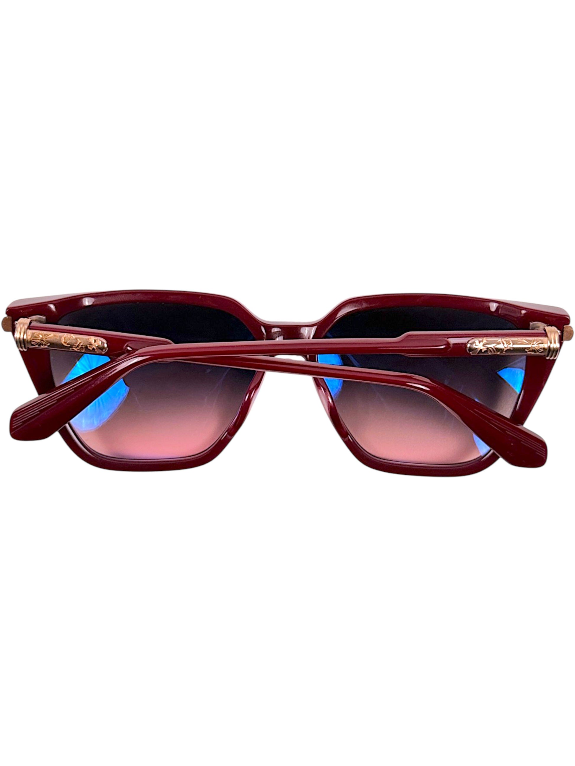 Chrome Hearts Gradient Lens Sunglasses Gold Cross Temple