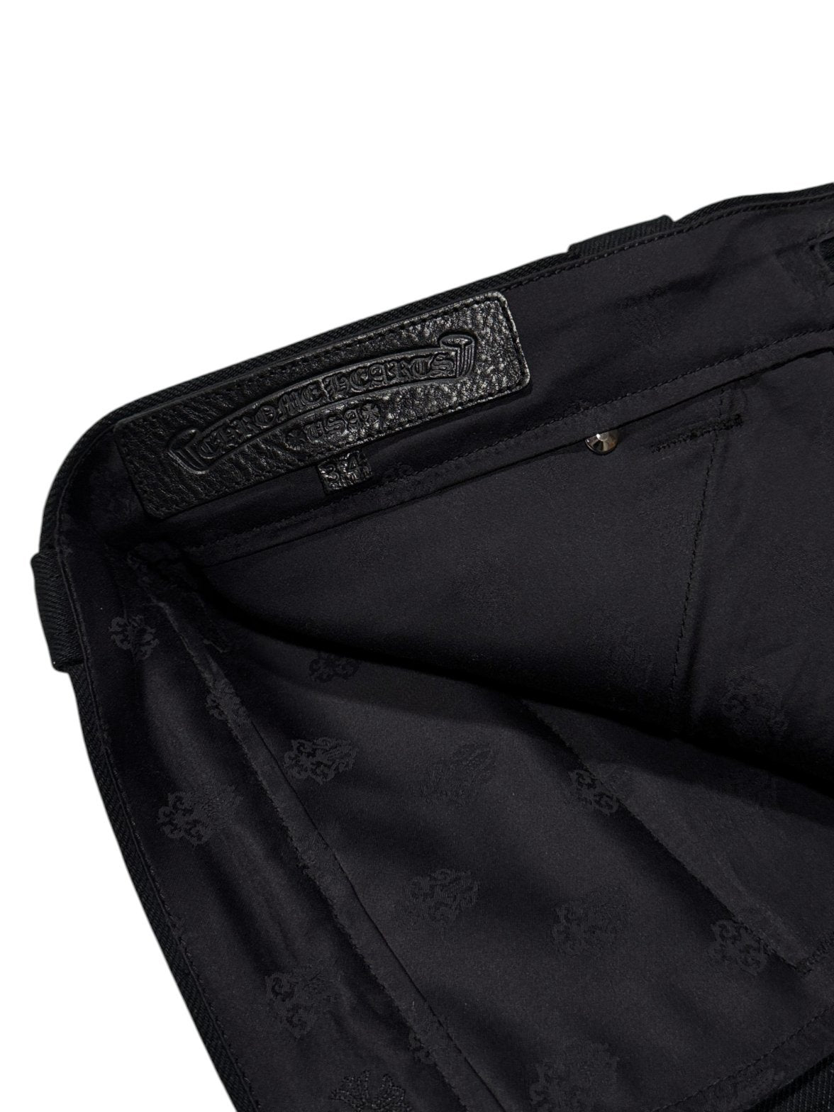 Chrome Hearts Embossed Leather Label USA Made Black Selvedge Denim Interior