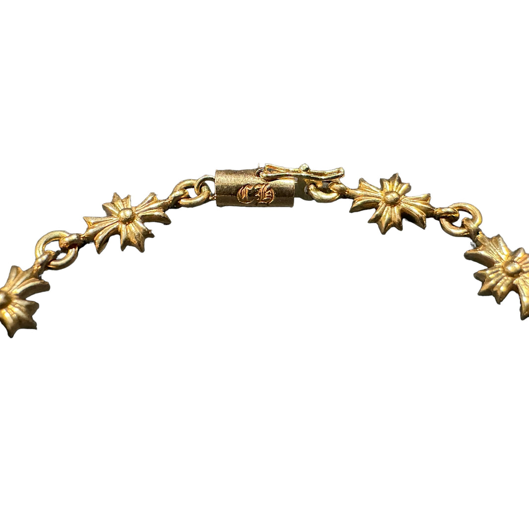 Chrome Hearts 22k Gold Tiny E Bracelet Sterling Silver Hardware