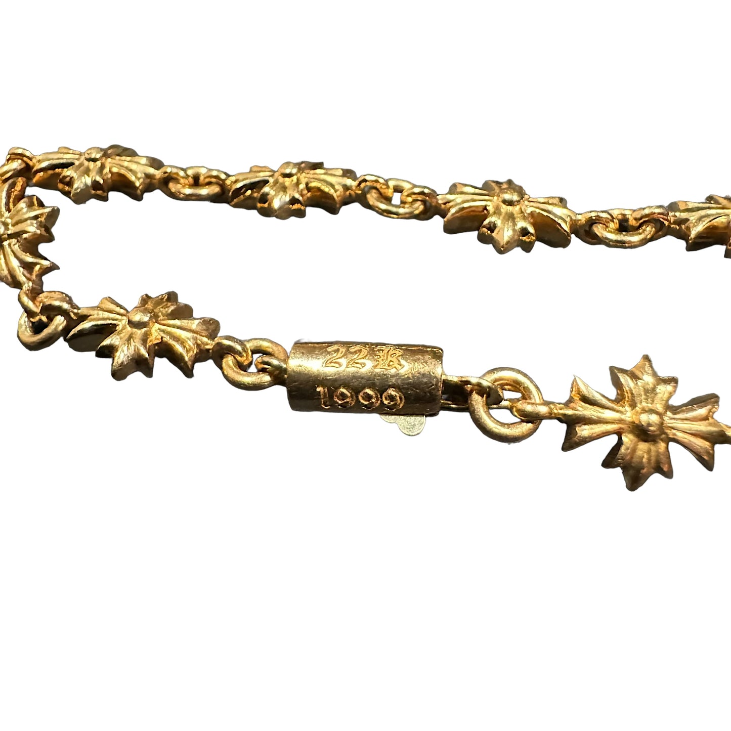 22k Gold Tiny E Bracelet