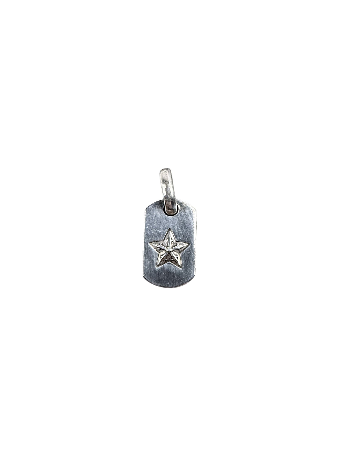 Brushed Sterling Silver Chrome Hearts Tiny Star Pendant