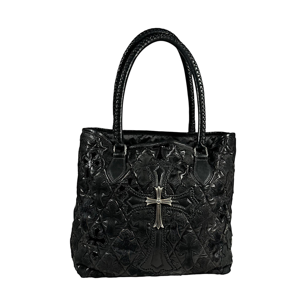chrome hearts cross patch tote bag