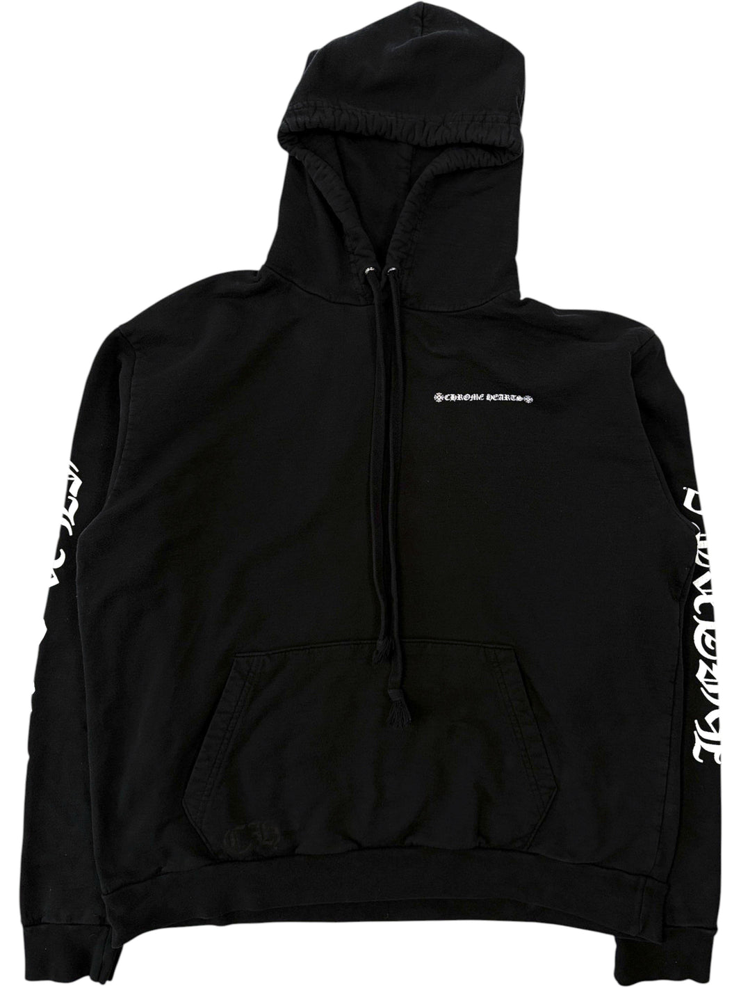 Chrome Hearts Triple Cross Cemetery Hoodie Black Cotton Spine Graphic