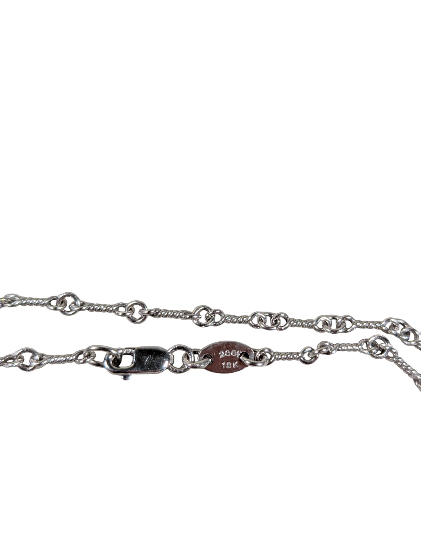 chrome hearts 18 inch white gold twist chain necklace display jewelry collectible rare