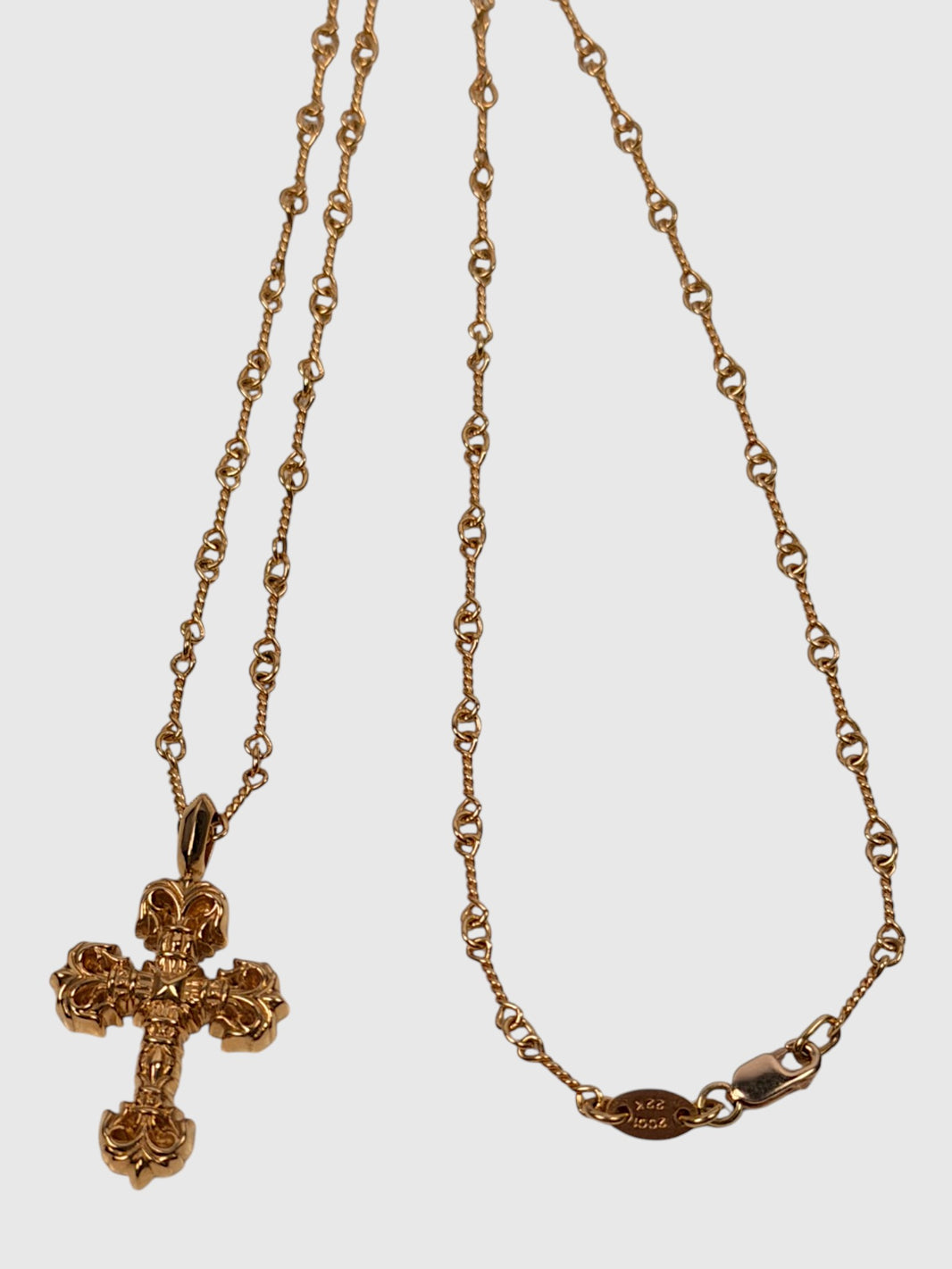 Filigree Cross Pendant Charm in 22k Gold by Chrome Hearts