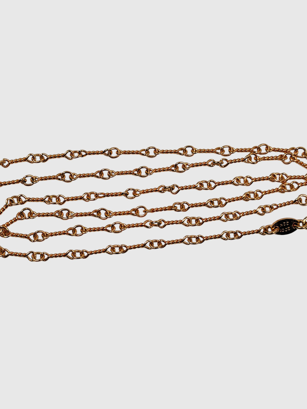Twist Chain Necklace 24 Inch Chrome Hearts Gold