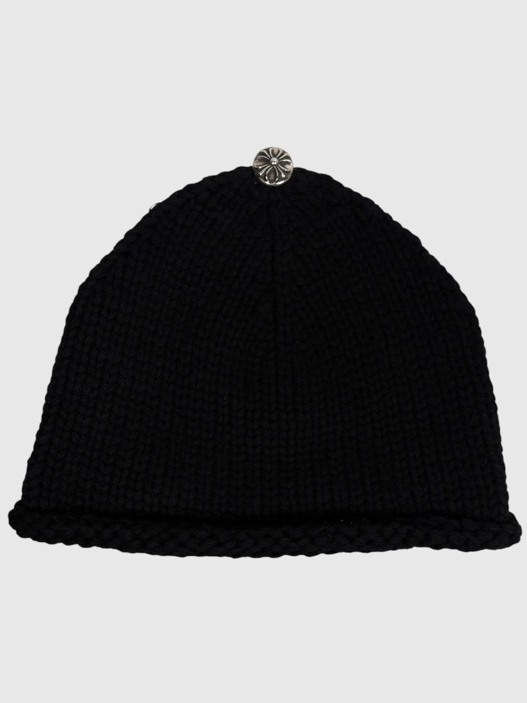 Chrome Hearts black beanie cross patch hat