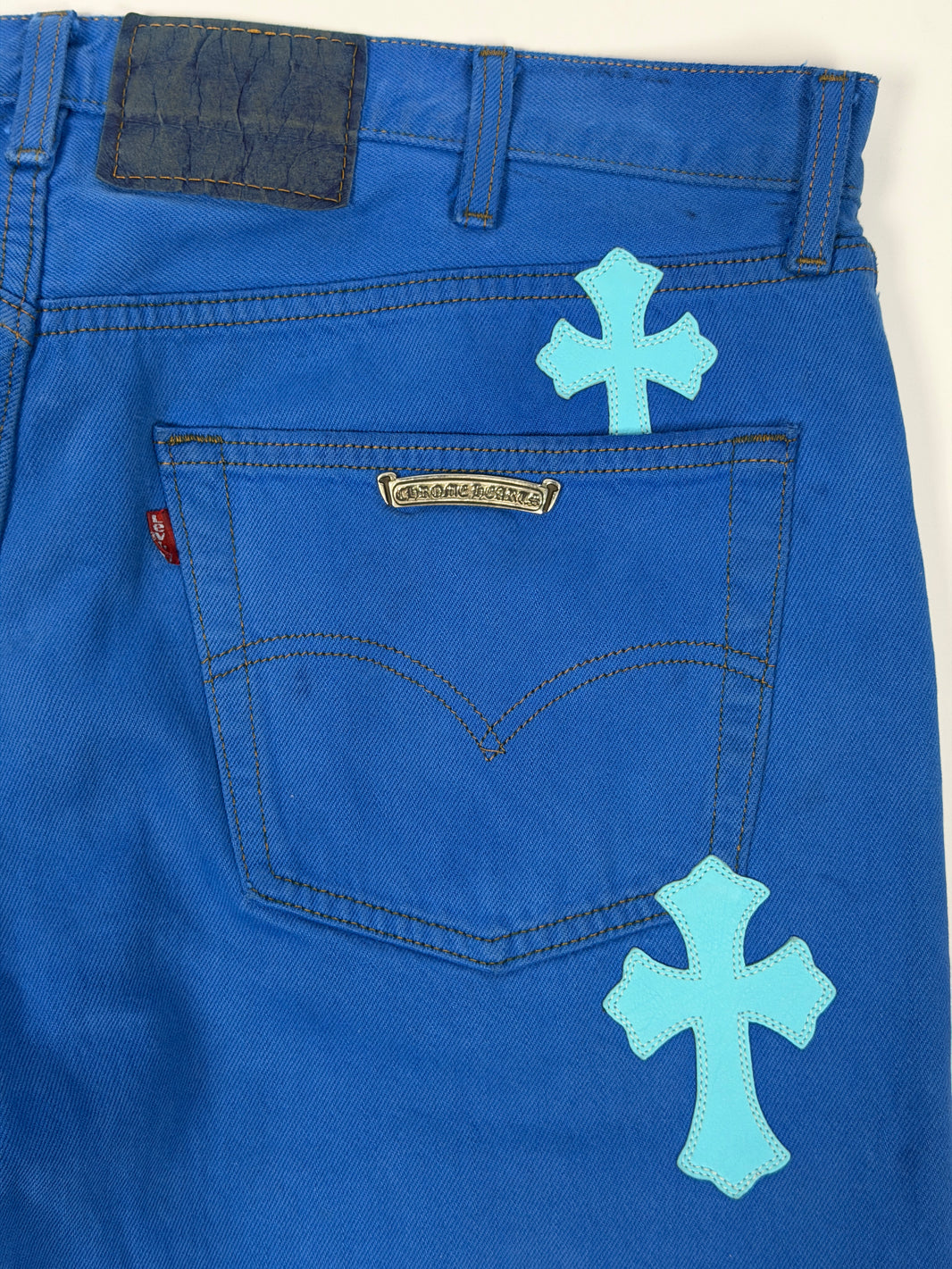 Scroll Plate Chrome Hearts Silver Hardware Blue Levi's Jeans